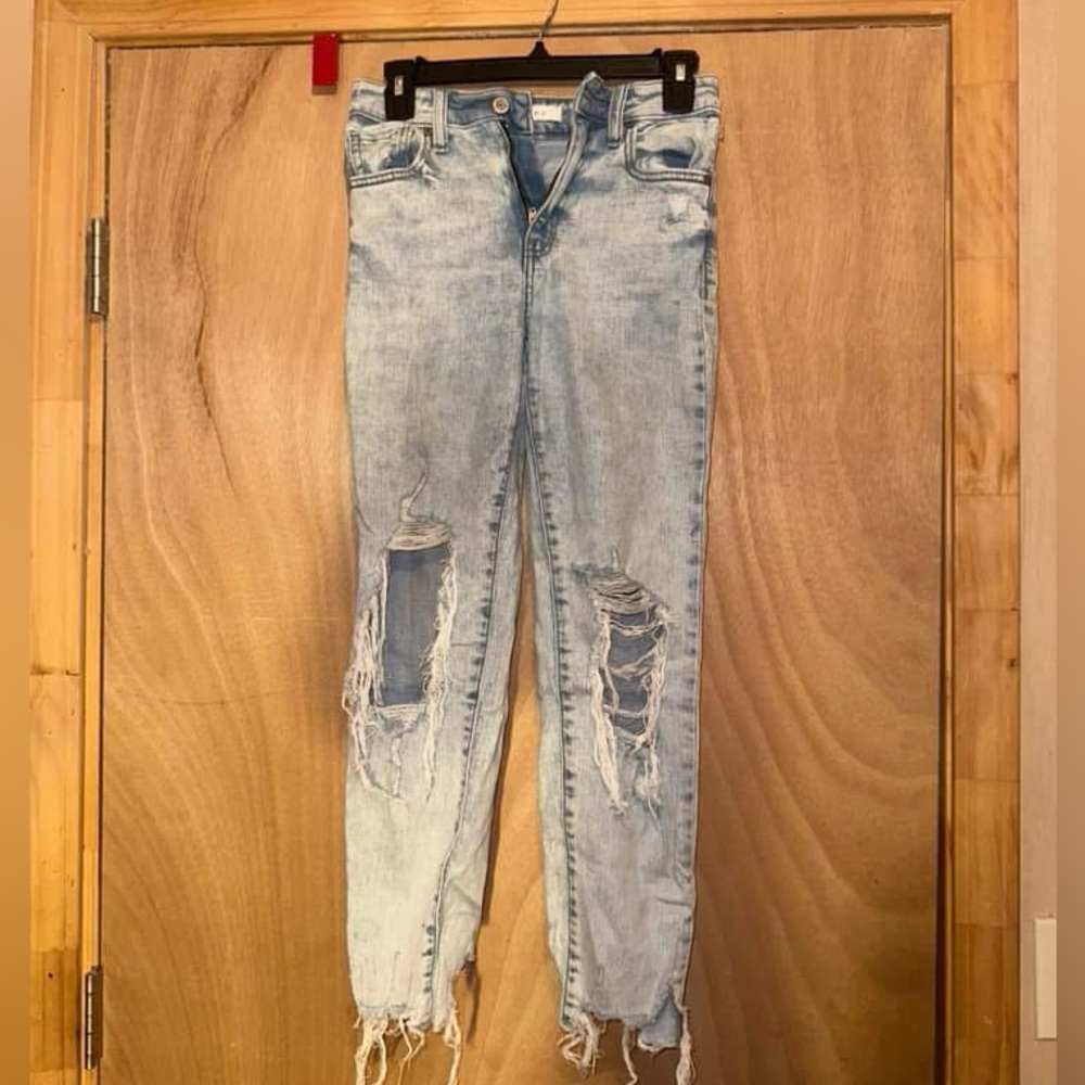 Eunina High Rise Blue Distressed Jeans